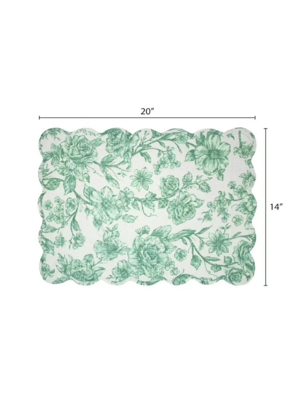 The Pioneer Woman Home Green Kitchen Linens Agatha Quilted Floral Placemats